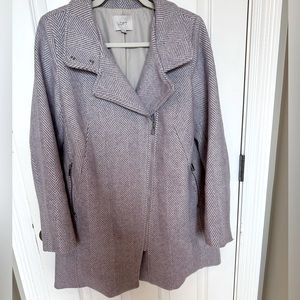 Pretty Loft wool blend zip coat, lined, size m